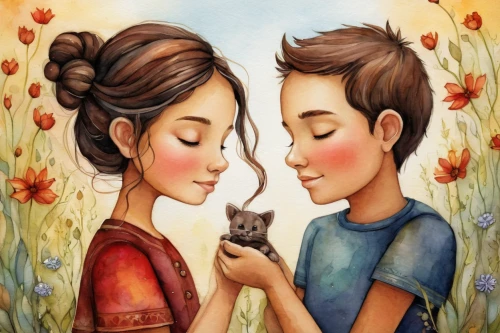 couple boy and girl owl,cat lovers,little boy and girl,cute cartoon image,young couple,romantic portrait,girl and boy outdoor,boy and girl,cat love,vintage boy and girl,kittens,kids illustration,romantic scene,two cats,love couple,two people,a heart for animals,first kiss,couple in love,couple - relationship,Conceptual Art,Daily,Daily 34