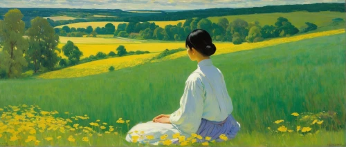 girl lying on the grass,girl in the garden,girl picking flowers,yellow grass,girl with cloth,girl in flowers,suitcase in field,idyll,girl with bread-and-butter,spring morning,meadows,father with child,mother with child,in the early summer,girl with tree,girl in a long,woman walking,mirror in the meadow,summer meadow,young girl,Art,Classical Oil Painting,Classical Oil Painting 20