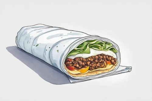 burrito,one rice roll,sandwich wrap,mission burrito,rice paper roll,rice noodle roll,shawarma,korean taco,paratha roll,breakfast roll,spring roll,wraps,spring rolls,popiah,sushi roll,sushi roll images,straw roll,beef roulades,pan-bagnat,chipotle,Illustration,Retro,Retro 22