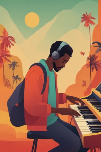 piano player,jazz pianist,vector illustration,music keys,musical background,music background,musician,electric piano,retro music,pianist,musicians,music on your smartphone,game illustration,play piano,digital piano,composer,music,melodica,digital nomads,piano,Conceptual Art,Daily,Daily 20
