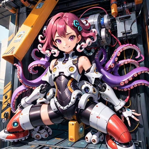 medusa,medusa gorgon,kantai collection sailor,sidonia,coral snake,anchor chain,crawler chain,heavy cruiser,tentacle,gorgon,octopus tentacles,cybernetics,cephalopods,kantai,cephalopod,aquanaut,dock landing ship,octopus,nautilus,submarine chaser,Anime,Anime,General