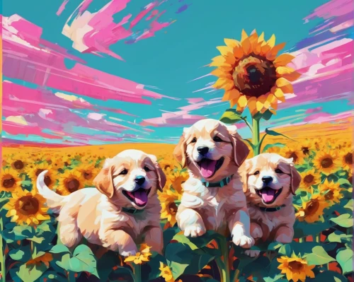 sunflowers,color dogs,sun daisies,sunflower field,sun flowers,flower background,sunflowers in vase,defense,three dogs,daisy family,daisies,blanket of flowers,sunflower lace background,australian daisies,summer background,flower field,three flowers,sunflower paper,blanket flowers,field of flowers,Conceptual Art,Daily,Daily 21