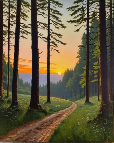 forest landscape,forest road,coniferous forest,forest path,temperate coniferous forest,pine forest,spruce forest,spruce-fir forest,tree lined lane,forest background,fir forest,rural landscape,oil painting on canvas,landscape background,tropical and subtropical coniferous forests,tree lined path,nature landscape,oil on canvas,row of trees,northwest forest,Art,Classical Oil Painting,Classical Oil Painting 23