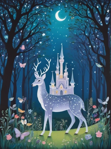 children's fairy tale,deer illustration,fairy tale,a fairy tale,fairy tales,fairytale,enchanted forest,fairy tale character,fairytales,fairy forest,fairy world,fairytale forest,fairy tale icons,fairy tale castle,fairytale characters,forest of dreams,pere davids deer,forest animals,european deer,woodland animals,Illustration,Realistic Fantasy,Realistic Fantasy 11