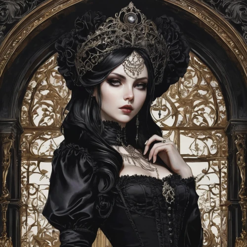 gothic portrait,gothic woman,gothic fashion,victorian lady,gothic style,victorian style,fantasy portrait,queen of the night,gothic,masquerade,gothic dress,fantasy art,lady of the night,widow,dark gothic mood,sorceress,goth woman,vampire lady,vampire woman,priestess,Conceptual Art,Fantasy,Fantasy 22