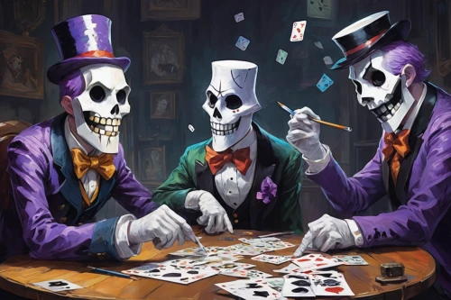 playing cards,suit of spades,dice poker,poker,card game,ball fortune tellers,deck of cards,card games,poker set,playing card,play cards,collectible card game,gambler,card lovers,game illustration,poker table,card deck,danse macabre,spades,magician,Conceptual Art,Oil color,Oil Color 10