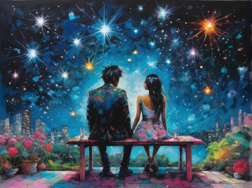 fireworks art,the stars,stargazing,falling stars,astronomers,night stars,colorful stars,starry sky,the moon and the stars,artists of stars,constellations,stars,celestial bodies,oil painting on canvas,constellation,starry,shooting stars,hanging stars,star sign,starscape,Conceptual Art,Graffiti Art,Graffiti Art 05