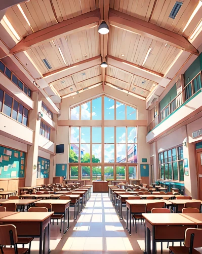 school design,cafeteria,lecture hall,canteen,daylighting,school benches,classroom,school administration software,shenzhen vocational college,class room,elementary school,ghana ghs,glass roof,woodlands,lecture room,shs,function hall,east middle,food court,secondary school,Anime,Anime,General