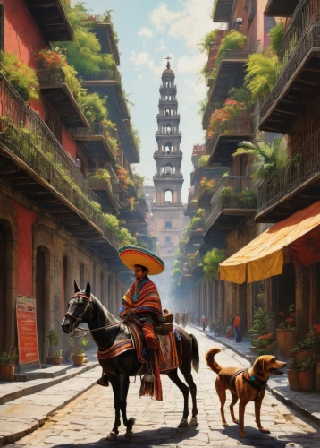 kathmandu,chiang mai,man and horses,ancient city,nepal,asian architecture,ancient parade,vietnam,southeast asia,chinese art,hanoi,hoian,durbar square,buddhists monks,oriental painting,maya city,bazaar,asia,bagan,digital nomads,Art,Classical Oil Painting,Classical Oil Painting 32