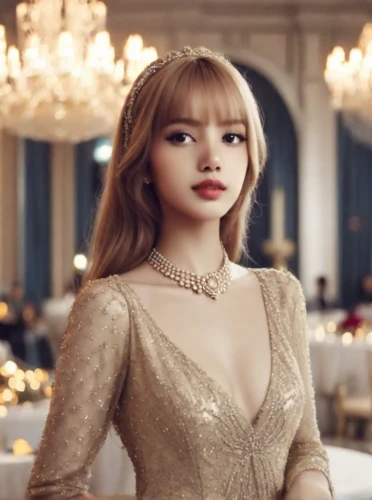 elegant,gala,queen of puddings,elegance,a princess,great gatsby,pearl necklace,silver wedding,victoria,porcelain doll,white velvet,ice princess,goddess,exquisite,queen of the night,tiara,a woman,gold jewelry,cinderella,gatsby