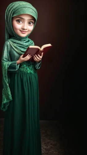 little girl reading,islamic girl,quran,female doll,child with a book,girl praying,girl with cloth,girl in cloth,hijab,muslim woman,muslima,hijaber,cloth doll,koran,holding ipad,ramadan background,abaya,girl in a historic way,doll figure,handmade doll