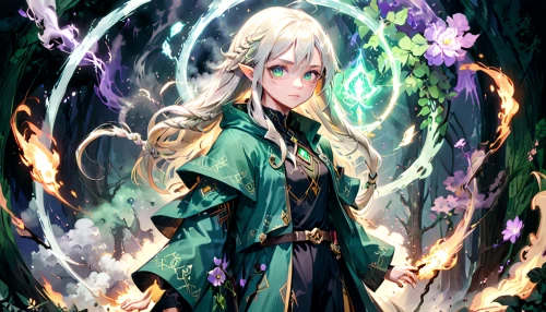 violet evergarden,sword lily,fire poker flower,water-the sword lily,elven,summoner,elven flower,sorceress,mage,zodiac sign libra,male elf,alibaba,merlin,fae,the son of lilium persicum,aurora,lily of the field,lilly of the valley,anahata,iris,Anime,Anime,General