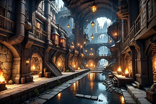 3d fantasy,fantasy landscape,fantasy city,medieval architecture,fantasy art,fantasy picture,water castle,medieval,dungeon,fantasy world,castle of the corvin,hall of the fallen,dungeons,medieval town,labyrinth,portcullis,fairy tale castle,ancient city,games of light,3d render,Anime,Anime,General