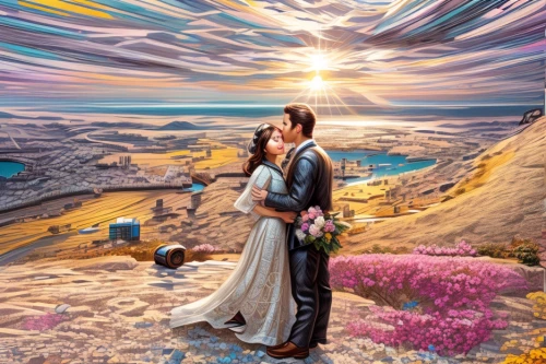 romantic scene,fantasy picture,sand art,honeymoon,chalk drawing,shepherd romance,romantic portrait,creative background,romantic,psychedelic art,oil painting on canvas,art painting,fantasy art,world digital painting,glass painting,loving couple sunrise,astronomers,romantic night,photo manipulation,ecstasy