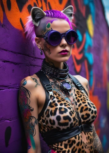 alley cat,feline look,catwoman,leopard,wild cat,cheetah,feline,sphynx,pink cat,tattoo girl,the pink panter,catrina,punk,animal feline,street cat,latex clothing,streampunk,meow,stray cats,leopard head,Photography,Artistic Photography,Artistic Photography 10