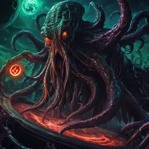 kraken,octopus,calamari,cuthulu,tentacles,cephalopod,nautilus,octopus tentacles,god of the sea,fun octopus,tentacle,apiarium,sea god,squid game card,argus,cg artwork,deep sea,deep sea nautilus,malégon,parasite,Illustration,Realistic Fantasy,Realistic Fantasy 47