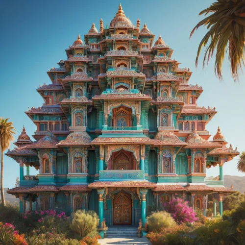hindu temple,temples,asian architecture,temple fade,yogananda,pagoda,temple,stone pagoda,tropical house,stone palace,chinese temple,rajasthan,thai temple,nepal,crispy house,buddhist temple,water palace,beomeosa temple,hindu,house of the sea,Illustration,Paper based,Paper Based 04