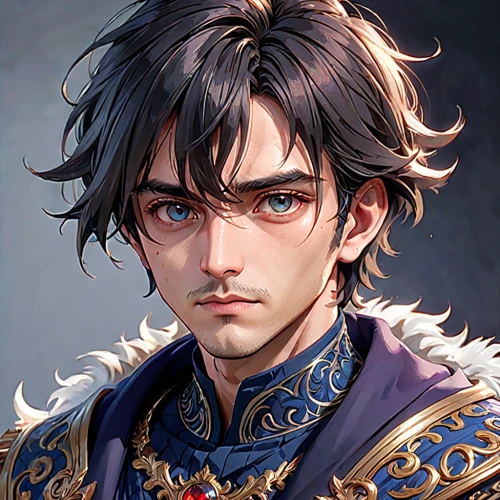 alexander,fantasy portrait,leo,emperor,hamelin,prince,male elf,male character,merlin,musketeer,shuanghuan noble,wuchang,peregrine,valentin,bran,the emperor's mustache,yi sun sin,portrait background,king crown,custom portrait,Anime,Anime,General