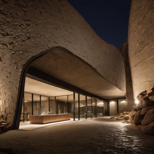 dunes house,exposed concrete,archidaily,dead sea scrolls,concrete ceiling,cliff dwelling,brutalist architecture,futuristic art museum,underground garage,jewelry（architecture）,qasr azraq,iranian architecture,corten steel,futuristic architecture,concrete construction,arq,qumran caves,architecture,soumaya museum,architectural,Photography,General,Natural