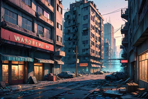 slums,kowloon city,destroyed city,slum,alleyway,world digital painting,post apocalyptic,post-apocalyptic landscape,cityscape,kowloon,urban landscape,post-apocalypse,alley,cyberpunk,suburb,shanghai,rescue alley,city blocks,urban,street scene,Anime,Anime,General