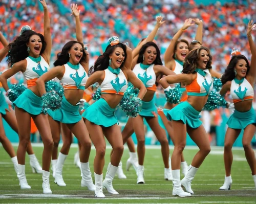 cheerleading uniform,cheerleader,teal and orange,drill team,cheerleading,cheering,sidelines,national football league,seabirds,sports uniform,cheer,girl scouts of the usa,uniforms,line dance,shamrocks,football team,sports dance,drill squad,nfl,hula,Conceptual Art,Daily,Daily 22