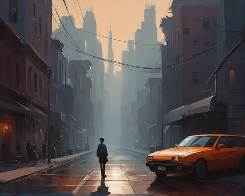 alleyway,narrow street,evening atmosphere,alley,world digital painting,street canyon,cityscape,street scene,city scape,evening city,the street,digital painting,city ​​portrait,early evening,late afternoon,pedestrian,blind alley,old linden alley,the evening light,city life,Conceptual Art,Sci-Fi,Sci-Fi 07