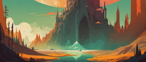 futuristic landscape,barren,fantasy landscape,mushroom landscape,canyon,earth rise,alien world,alien planet,volcanic landscape,old earth,swampy landscape,high landscape,dune landscape,lunar landscape,mountain world,fairy chimney,mountains,desert landscape,mountain plateau,plains,Conceptual Art,Daily,Daily 20