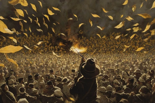 pentecost,game of thrones,torch-bearer,jrr tolkien,crowds,burning torch,torches,the conflagration,fawkes,twelve apostle,concert crowd,crowd,gandalf,kings landing,guy fawkes,pillar of fire,lake of fire,burning earth,pied piper,the white torch,Illustration,Realistic Fantasy,Realistic Fantasy 09