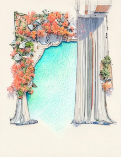 torii,pillars,columns,pedestal,pillar,pergola,flower stand,doric columns,color pencil,senbon torii,ikebana,archway,half arch,hand-drawn illustration,torii tunnel,colored pencil background,gateway,rose arch,colored pencil,autumn frame,Landscape,Landscape design,Landscape Plan,Watercolor