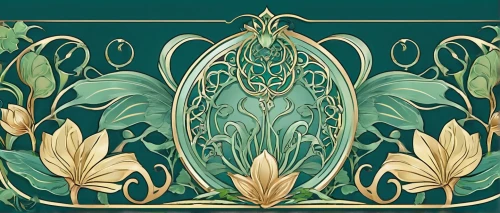 art nouveau design,art deco border,gold art deco border,art nouveau,art deco ornament,art deco background,vintage anise green background,art nouveau frame,art nouveau frames,floral ornament,art deco,damask background,lotus leaf,decorative element,water lily plate,arabic background,art deco frame,lotus leaves,floral border,spanish tile,Illustration,Retro,Retro 13