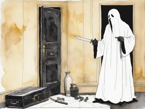 dark cabinetry,the nun,grim reaper,ghost,halloween illustration,grimm reaper,haunted house,the ghost,dance of death,the haunted house,halloween and horror,armoire,cd cover,gost,ghost hunters,live escape game,halloween ghosts,book illustration,dark cabinets,witch house,Illustration,Paper based,Paper Based 22