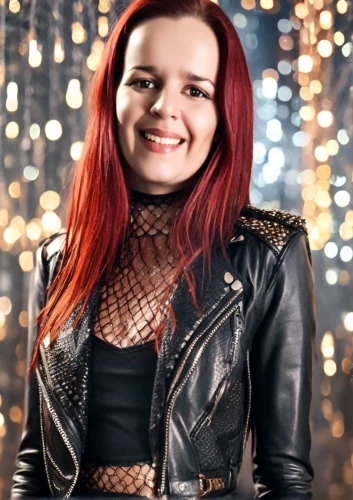 leather jacket,toni,maci,greta oto,harley,edit icon,rocker,fizzy,elenor power,killer smile,redhair,vada,new years day,clary,tori,red hair,bitter clover,social,silphie,composite