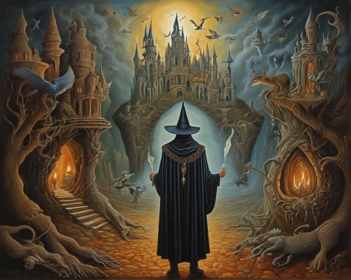 the wizard,magus,magistrate,wizard,witch's house,candlemaker,pilgrim,candle wick,witch house,witch's hat,hamelin,portal,necropolis,cd cover,fantasy picture,witch's hat icon,archimandrite,pall-bearer,fantasia,pilgrimage,Illustration,Realistic Fantasy,Realistic Fantasy 40