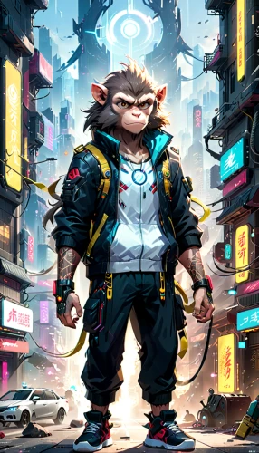 fuel-bowser,game illustration,rocket raccoon,cyberpunk,game art,petrol-bowser,monkey soldier,sci fiction illustration,sonic the hedgehog,game character,year of the rat,war monkey,action-adventure game,android game,rataplan,scandia gnome,hog xiu,bouncer,world digital painting,thundercat,Anime,Anime,General