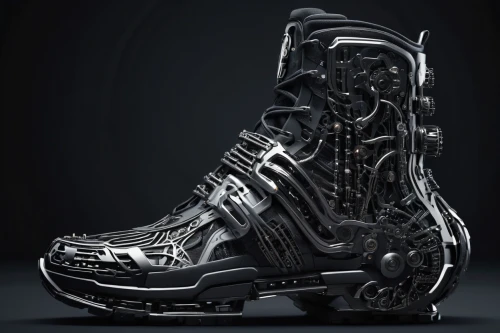 downhill ski boot,biomechanical,ski boot,motorcycle boot,inline skates,ski binding,american football cleat,crampons,quad skates,downhill ski binding,ski equipment,ice skates,hiking boot,endoskeleton,steel-toe boot,steel-toed boots,robotic,cycling shoe,cybernetics,snowshoe,Conceptual Art,Sci-Fi,Sci-Fi 09