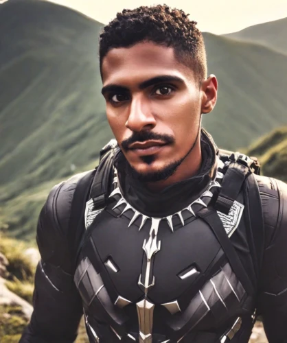 marvel of peru,climbing harness,tassili n'ajjer,shepard,ironman,african american male,capitanamerica,king ortler,black male,talahi,iron-man,dry suit,harnessed,wetsuit,north face,mountain guide,iron man,ranger,a black man on a suit,hero