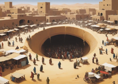 caravansary,caravanserai,souq,souk,merzouga,bedouin,human settlement,medieval market,mud village,the market,afar tribe,spice souk,nomadic people,genesis land in jerusalem,el jem,ancient city,qasr al watan,nizwa souq,durman,marketplace,Conceptual Art,Oil color,Oil Color 02