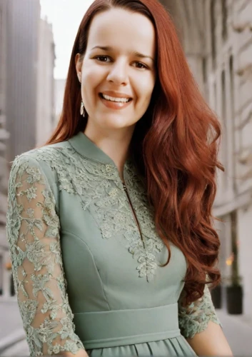 celtic woman,redhair,princess sofia,red hair,daisy jazz isobel ridley,redhead doll,polka dot dress,red-haired,a charming woman,celtic queen,redheaded,marble collegiate,hollywood actress,beautiful young woman,adorable,killer smile,beautiful woman,irish,female hollywood actress,green dress