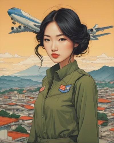 korea,china southern airlines,vietnam,north korea kpw,stewardess,shenyang j-6,korean,north korea,pyongyang,vietnam's,flight attendant,republic of korea,taipei,vietnamese woman,incheon,jeju,asia,shenyang j-5,south korea,shenyang j-8,Illustration,Japanese style,Japanese Style 15