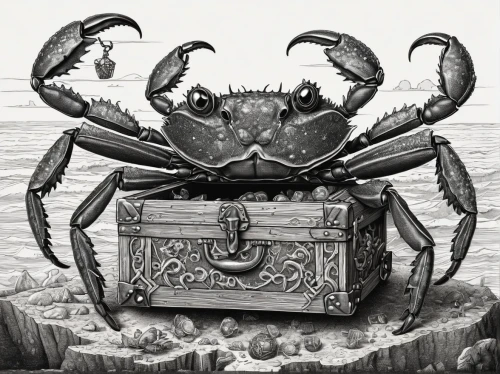 square crab,black crab,dungeness crab,rock crab,crab 1,ten-footed crab,crab 2,crab cutter,crustacean,crab,the beach crab,crab violinist,north sea crabs,crustaceans,lobster skiff,hairy crabs,crabs,freshwater crab,hand-drawn illustration,book illustration,Illustration,Black and White,Black and White 09