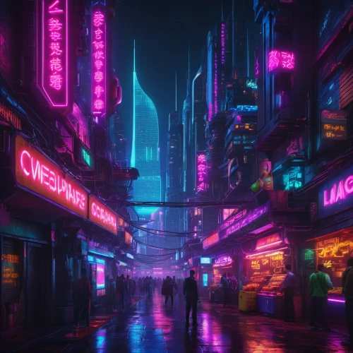 cyberpunk,shanghai,shinjuku,colorful city,neon lights,tokyo city,neon arrows,tokyo,kowloon,vapor,hong kong,taipei,neon coffee,neon light,neon,neon sign,neon drinks,fantasy city,neon ghosts,hk,Conceptual Art,Sci-Fi,Sci-Fi 26