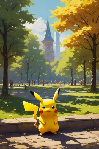 pikachu,pokemon go,pokemongo,sightseeing,pixaba,pika,pokemon,springtime background,autumn day,pokémon,city ​​portrait,autumn in the park,yellow grass,dortmund,game art,autumn background,spring background,love background,yellow background,autumn park,Art,Classical Oil Painting,Classical Oil Painting 32