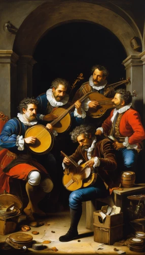 musicians,plucked string instruments,arpeggione,violinists,street musicians,musical ensemble,string instruments,itinerant musician,classical guitar,bougereau,violins,musical instruments,cavaquinho,music instruments,folk music,sock and buskin,orchestra,bouzouki,string instrument,luthier,Art,Classical Oil Painting,Classical Oil Painting 21