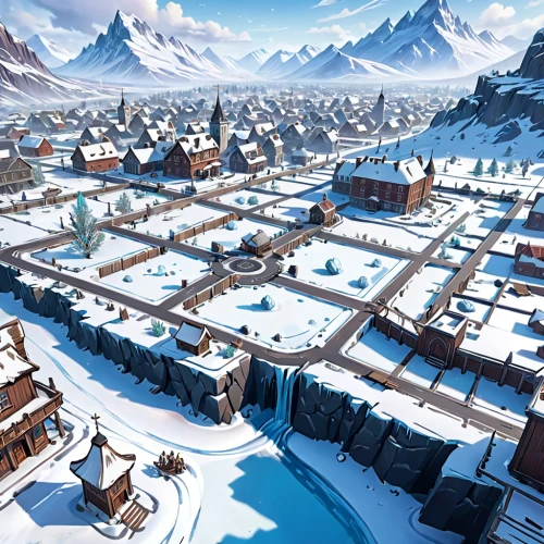 winter village,alpine village,aurora village,north pole,mountain village,northrend,korean village snow,medieval town,christmas town,winter background,ski resort,snow scene,escher village,christmas snowy background,mountain settlement,hamelin,nordic christmas,winter festival,grindelwald,arctic,Anime,Anime,General