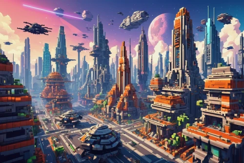 futuristic landscape,fantasy city,spacescraft,metropolis,space port,scifi,terraforming,sci-fi,sci - fi,skyscraper town,sci fi,alien world,valerian,city cities,alien planet,sky city,fractal environment,citadel,ancient city,sky space concept,Unique,Pixel,Pixel 03