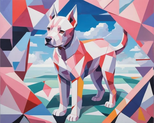 basenji,ibizan hound,bull terrier (miniature),dog illustration,polygonal,geometrical animal,low poly,pharaoh hound,low-poly,color dogs,bull terrier,smooth collie,canidae,toy fox terrier,boston terrier,podenco canario,geometric ai file,smooth fox terrier,chilean fox terrier,canine,Art,Artistic Painting,Artistic Painting 45