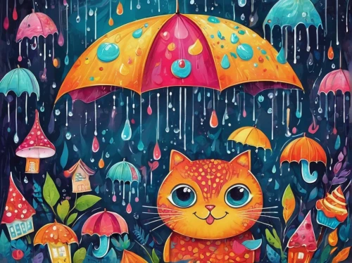 rain cats and dogs,fox in the rain,umbrellas,raindrops,umbrella,summer umbrella,rain shower,raindops,rainy day,in the rain,rain stoppers,rainy,rain drops,raincoat,rain,drizzle,walking in the rain,rainstorm,rainy season,raining,Illustration,Abstract Fantasy,Abstract Fantasy 13