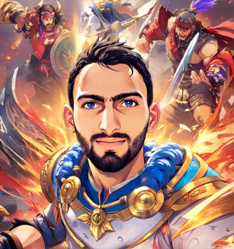 custom portrait,fantasy portrait,hero academy,game illustration,fan art,hero,the warrior,gladiator,twitch icon,poseidon god face,fantasy warrior,the fan's background,cg artwork,portrait background,diwali banner,banner set,owl background,vane,zeus,conquistador