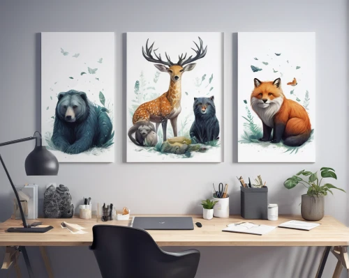 forest animals,woodland animals,animal icons,whimsical animals,winter animals,deer illustration,wall decor,animals hunting,wall art,animal portrait,wildlife,animal silhouettes,fox stacked animals,modern decor,line art animals,round animals,elk,wild animals,fauna,aquarium decor,Conceptual Art,Fantasy,Fantasy 17