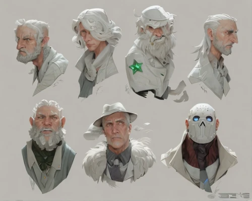 owls,elderly man,old man,father frost,white beard,old age,old human,characters,white pigeons,white eagle,male poses for drawing,man portraits,concept art,old person,people characters,faces,elderly person,studies,seven citizens of the country,male character,Common,Common,Game